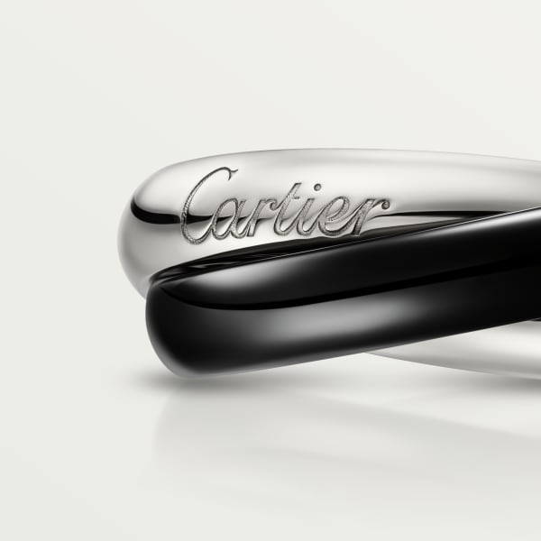 Classic Trinity ring in ceramic White gold, ceramic