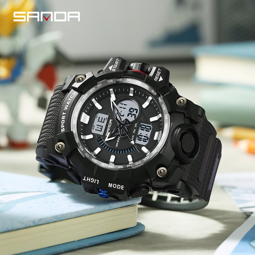 SANDA Luxury Brand 2023 New Men's Watches 50M Waterproof Sports Military Quartz Watch For Male Wristwatch Relogio Masculino 3132