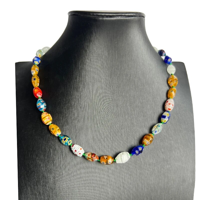 1PCS/Lot Millefiori Glass Lampwork Murano Round Beads Necklace Girls Jewelry Gift