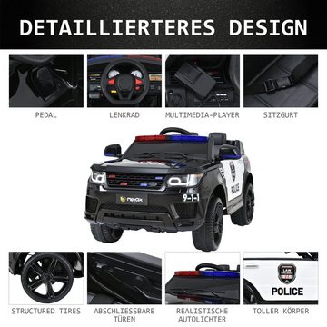 Merax electric children's car with USB, AUX and Bluetooth including remote control, load capacity 30 kg, electric police car, children's car