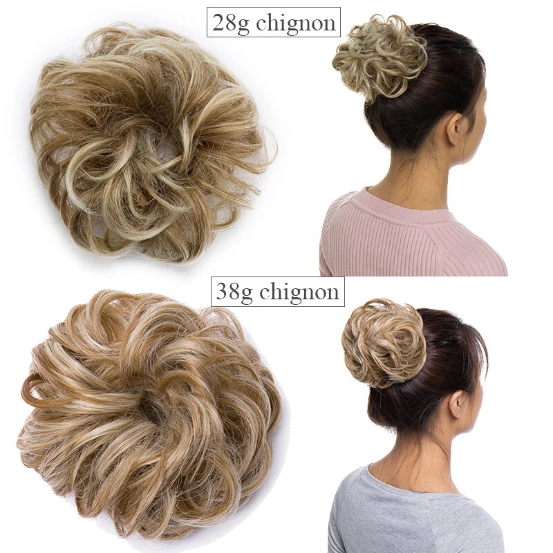 BENEHAIR Synthetic Scrunchies Hair Bun Messy Bun Curly Chignon Hair Extenisons Updo Donut Hairpieces Fake Hair Piece 25g