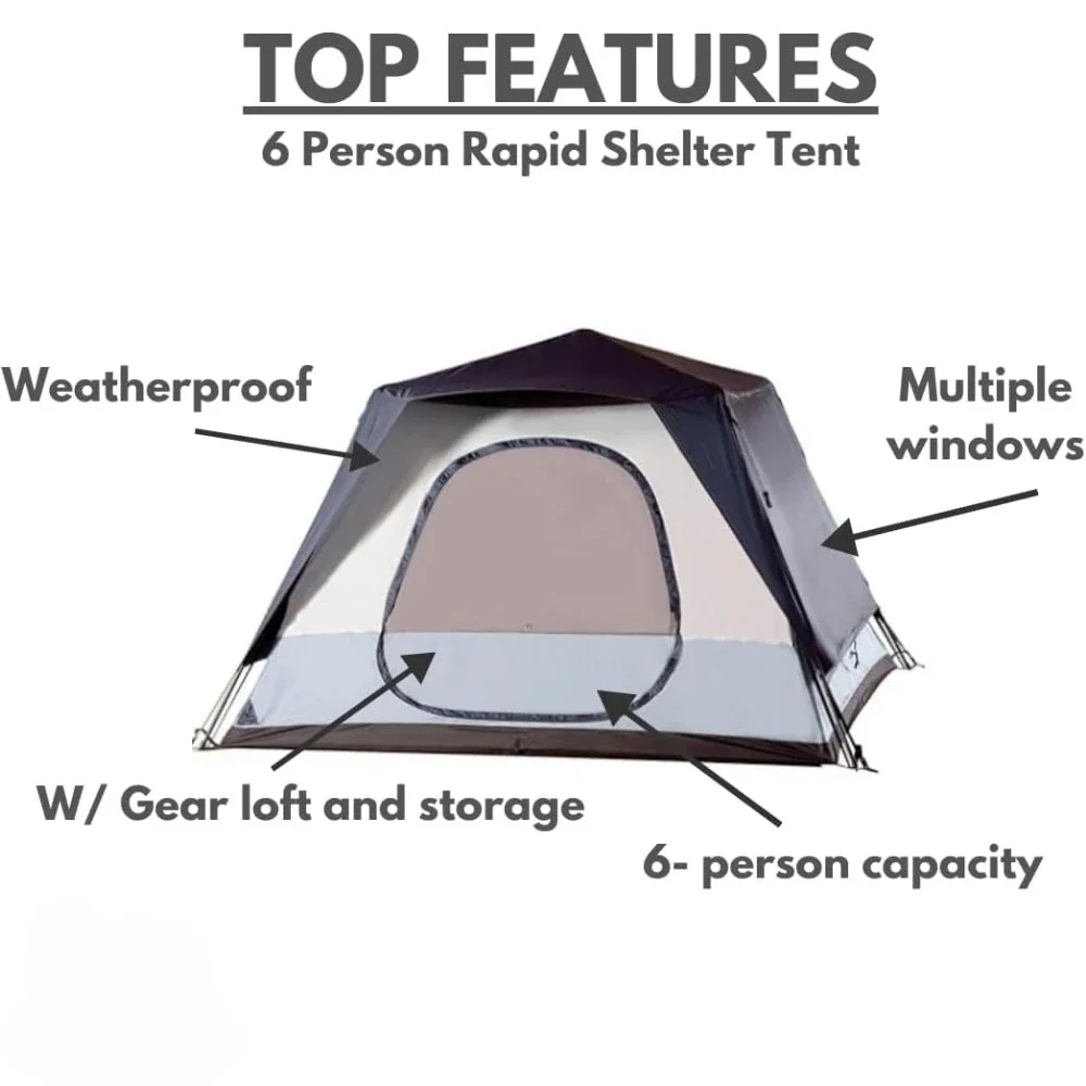 4/6 person tent, outdoor camping equipment, camping pop-up tent, quick tent frame, easy to set up