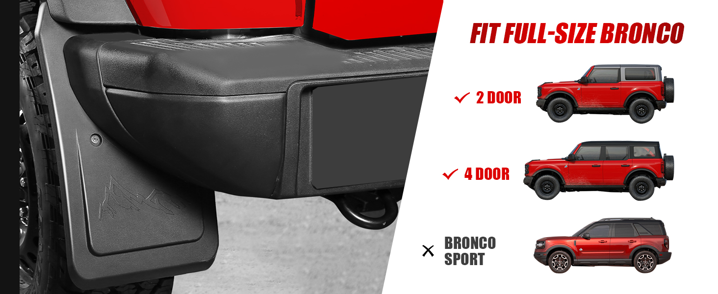 bronco mud flaps for accessories 4 door and 2 door