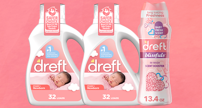 dreft stage 1 liquid laundry detergent  + scent booster beads gentle on skin cleans tough messes 