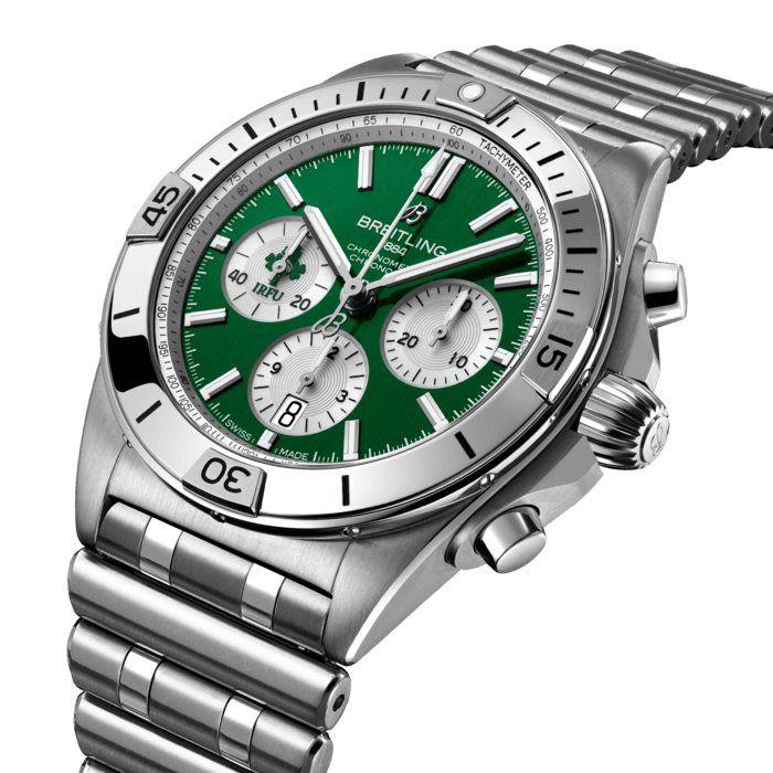 Breitling’s all-purpose watch for the fast and fearless world of rugby.We’re the official timing partner and exclusive luxury watch provide to Six Nations Rugby, the championship known the world over for showcasing exhilarating men and women’s matches between its six competing unions: England, Ireland, Wales, Scotland, France and Italy. Now our Chronomat Six Nations captures their spirit in a special-edition watch series. The six watches, limited to 150 pieces each, feature the signature Chronomat characteristics: the raised rider tabs at the 15 minute marks, the easy-grip onion crown and the classic rouleaux bracelet—all powered by Breitling’s exceptional Manufacture Caliber 01. Each model sets itself apart with the individual union’s colors and logo, as well as a caseback specially engraved with the name of each team, “Six Nations” and the “One of 150” limitation. A powerhouse lineup, the Chronomat Six Nations is available in the UK and select EU countries.