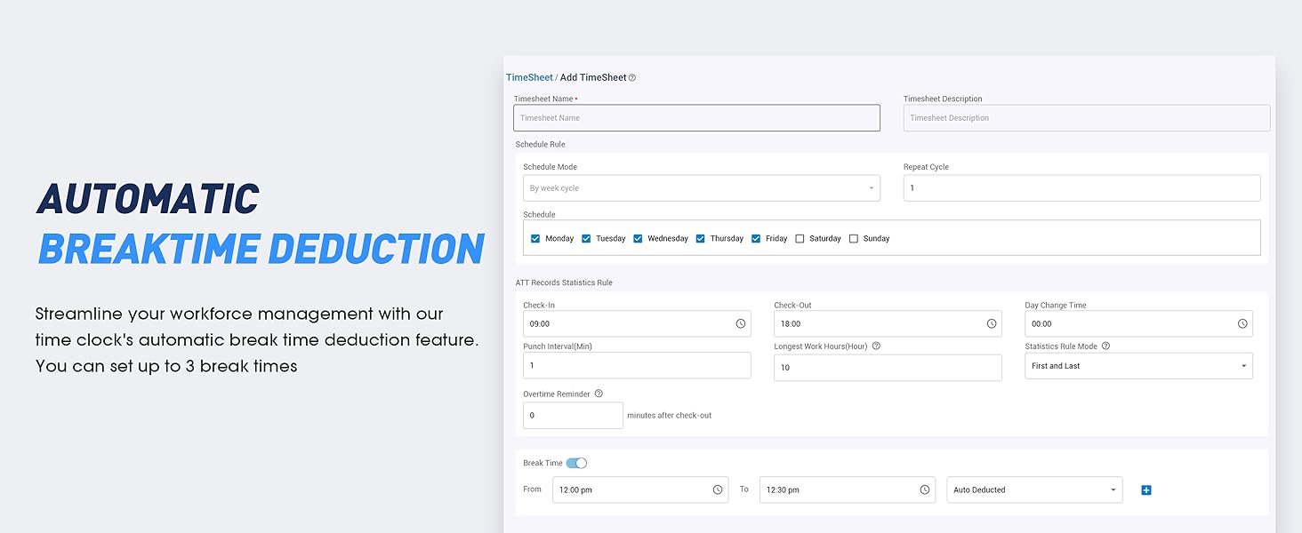 Automatic Breaktime Deduction