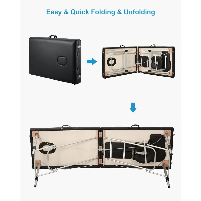 Portable Massage Table Professional Massage Bed Wide 84in Lash Bed Facial Table SPA Beds Esthetician Height Adjustable Carrying