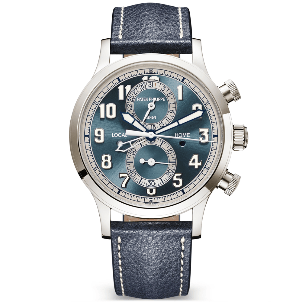 Patek Philippe Complications Calatrava Pilot Travel Time BlueGrey Dial Automatic Watch