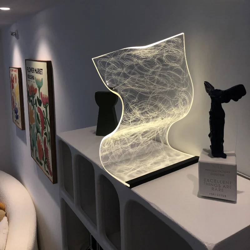 INS Atmosphere Lamp Creative Photography Bedroom Table Lamp Bedside Lamp Night Lamp Dormitory High Beauty Desktop Decoration