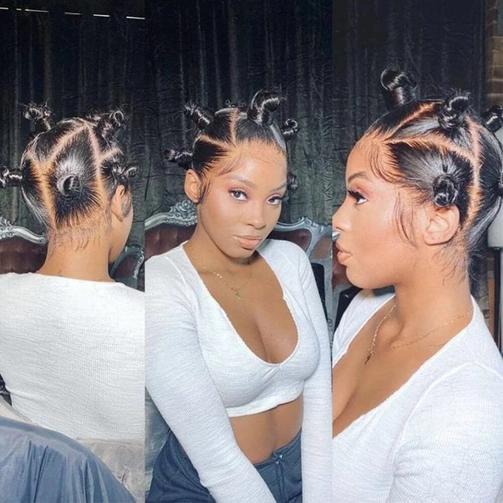 Straight Crystal Real Full HD Lace Front Wigs Silk Natural Scalp Pre Plucked 30Inch 360 Lace Frontal Human Hair Wigs Glueless