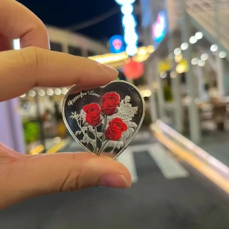 Heart-shaped Roses Ins Style Valentine's Day Tanabata Day Send Girlfriend Boyfriend Gift Birthday Confession Wish Coin