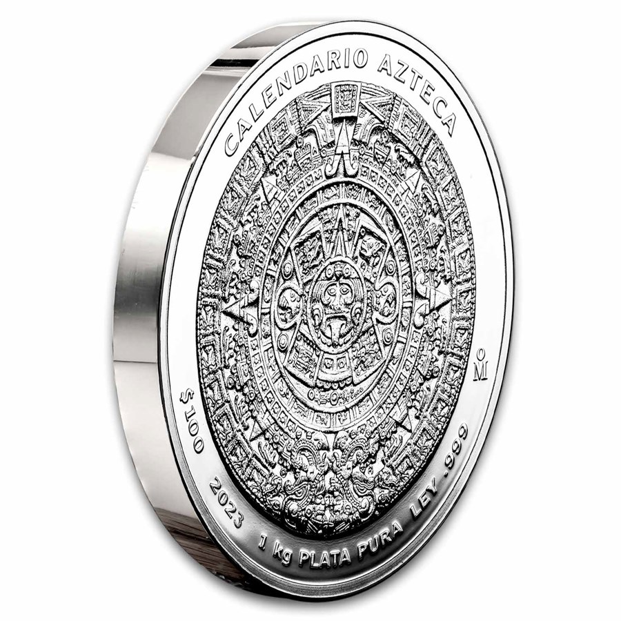 2023 Mexico 1 kilo Silver Aztec Calendar (w/Box & COA)