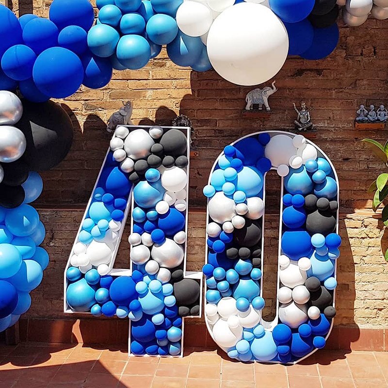 73cm/100cm Giant Big Number  Mosaic 0-9 Balloon Filling Box DIY Birthday Frame Stand Baby Shower Wedding Birthday Party Decor