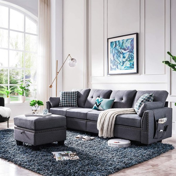 Reversible Sectional Sofa Couch L-Shape Sofa