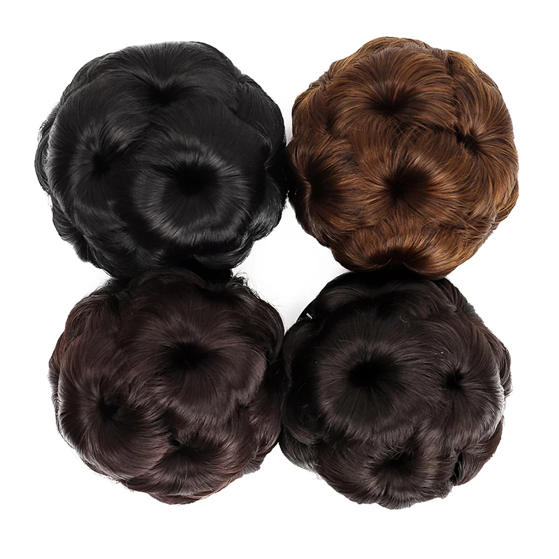 Wig Bun Synthetic Chignon Short Curly Fake False Hair Extension Claw Clip Hairpiece Wig Updo Ponytail Piece for Women