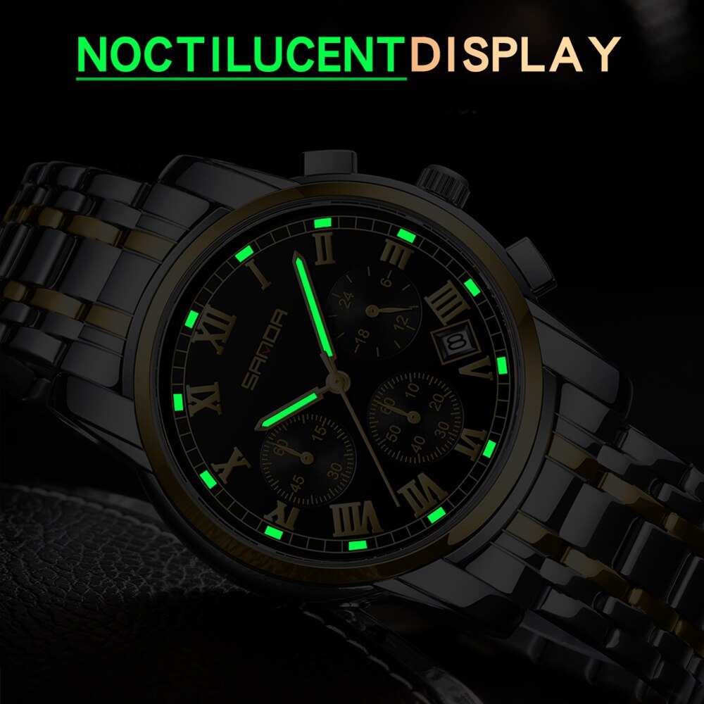 SANDA Top Brand Luxury Men's Watches Waterproof Fashion Wristwatch for Male Business Quartz Watch Clock Relogio Masculino 7003