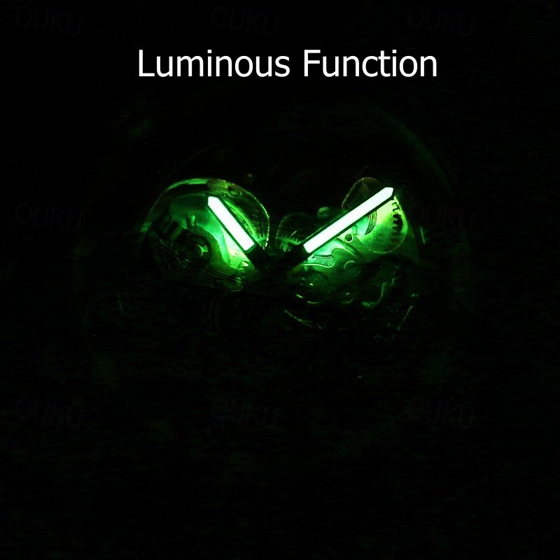 Men Mechanical Watch Luxury Large Dial Fashion Business Hollow Skeleton Automatic Self-winding Luminous Waterproof Silicone Watch 2024 - US $35.99 –P3