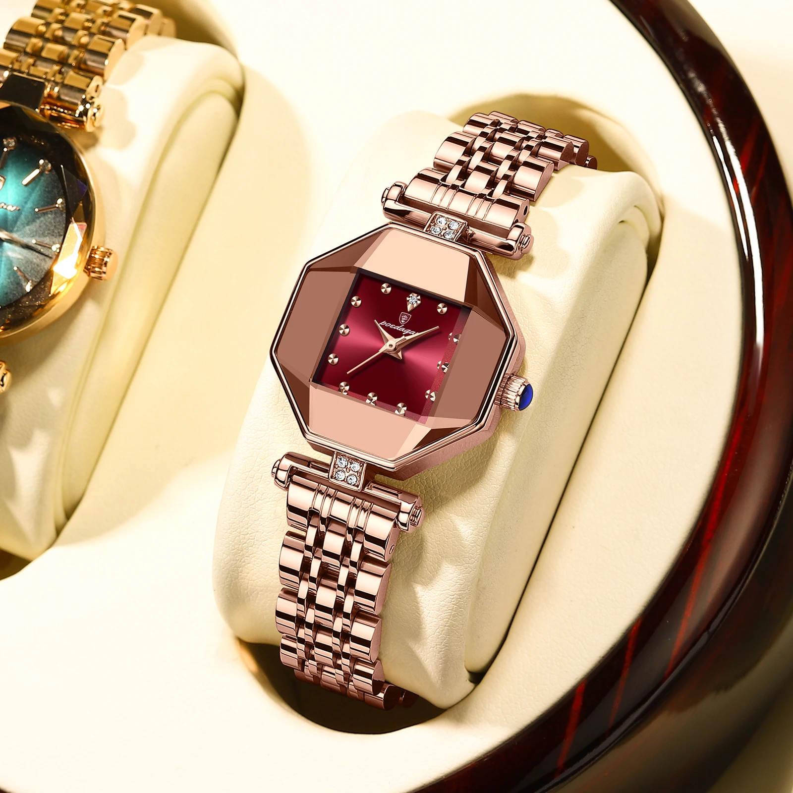 POEDAGAR Women Watch Fashion Luxury Stainless Stain Waterproof Quartz Watches Top Brand Rose Gold Ladies Wristwatch Gift