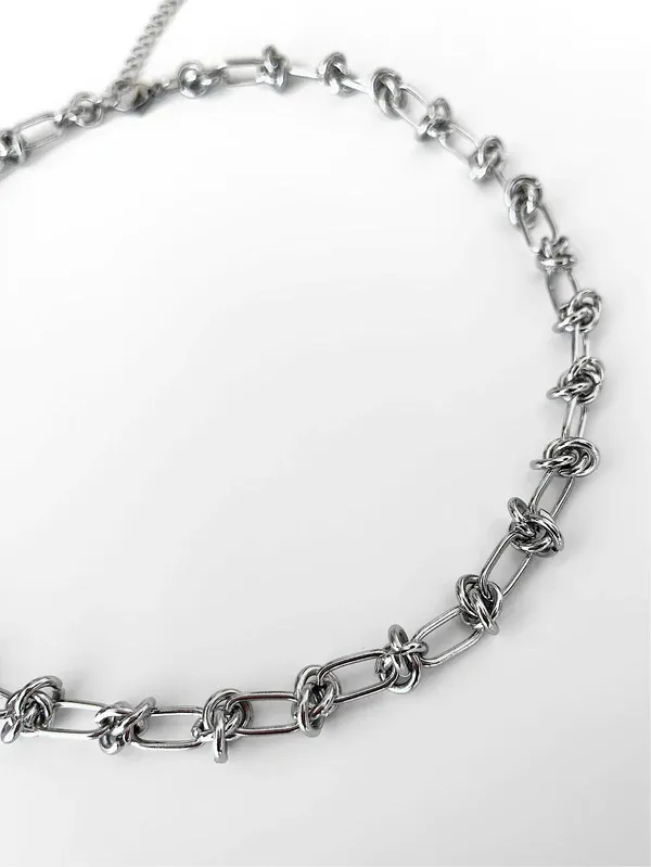 New Fashion Punk Rock Thorns Knot Chains Choker Necklace for Men Unisex Hip Hop Trend Jewelry 2022 Short Collar Neck Chains Cool