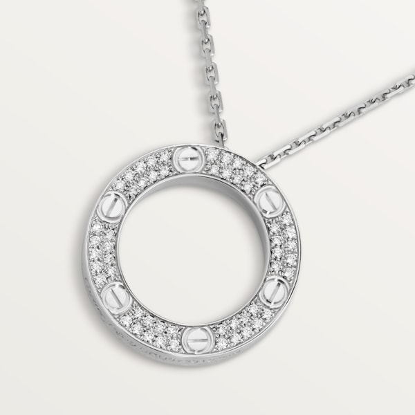 Love necklace, diamond-paved White gold, diamonds