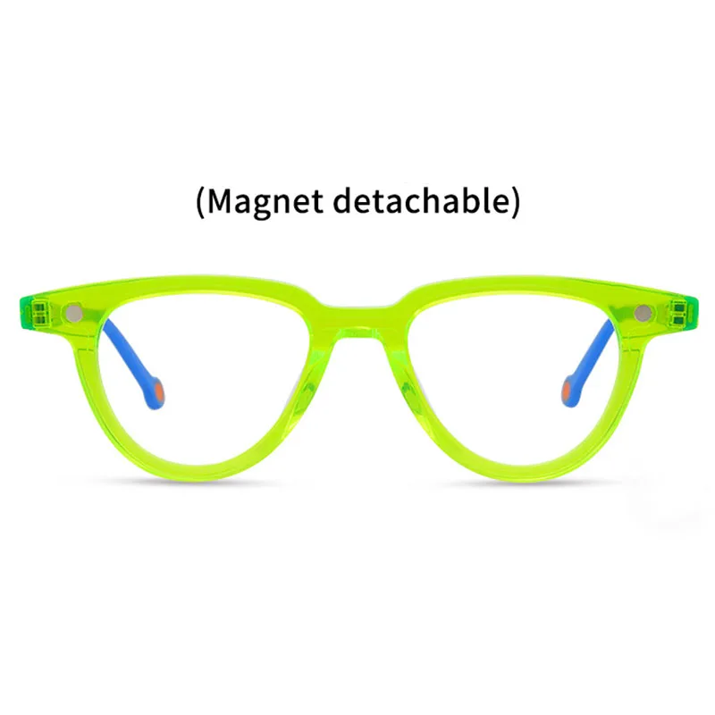Belight Optical Fancy Candy Color Magnet Detachable Acetate Glasses Frame Men Women Prescription Eyeglasses  Eyewear 2306