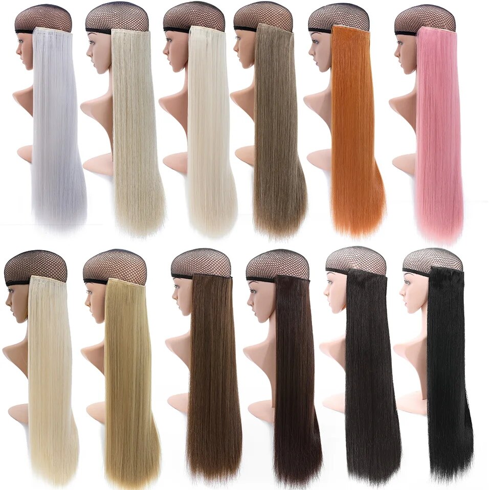 BENEHAIR Synthetic 26‘’ Long Straight Clip in one Piece Hair Extension 5 Clips Hair Pieces For Women Clip In Hair Extensions
