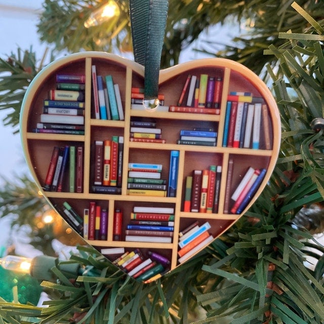 Book Lovers Heart Ornament