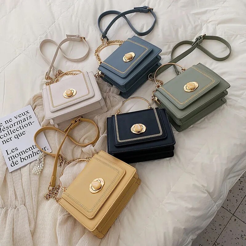 New Women's Bags Elegant PU Luxury Handbags Ladies Crossbody Bags Female Simple Shoulder Bag Solid Color Messenger Bags Designer