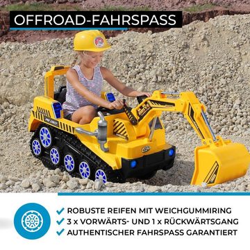 Actionbikes Motors electric children's excavator children's excavator D2811 electric - incl. remote control & automatic brake, load capacity 30 kg, (3-piece), children's electric car vehicle toy from 3 years - sound module - LED