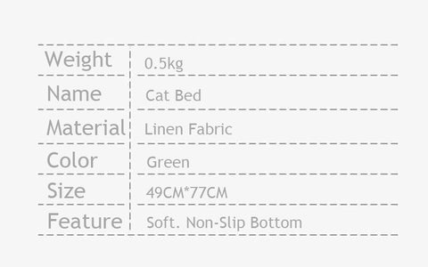 Cat Bed Cave Leaf Nest Non-Slip Bottom Green Soft Pet Mat