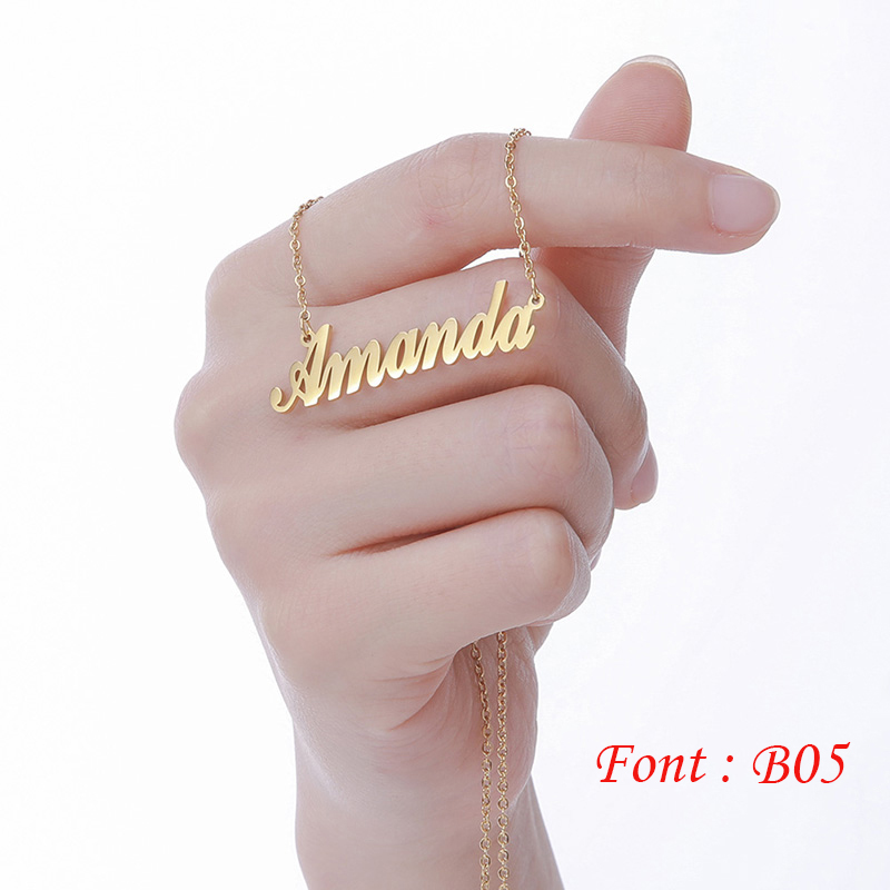 Lemegeton Stainless Steel Choker Custom Name Necklace For Women Personalized Customized Nameplate Jewelry Valentine's Day Gift
