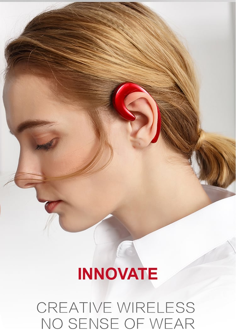 K8 Bone Conduction Earhook Wireless Bluetooth Earphone Noise Cancelling Stereo Headphone with Mic