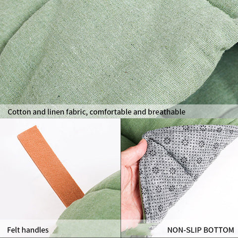 Cat Bed Cave Leaf Nest Non-Slip Bottom Green Soft Pet Mat