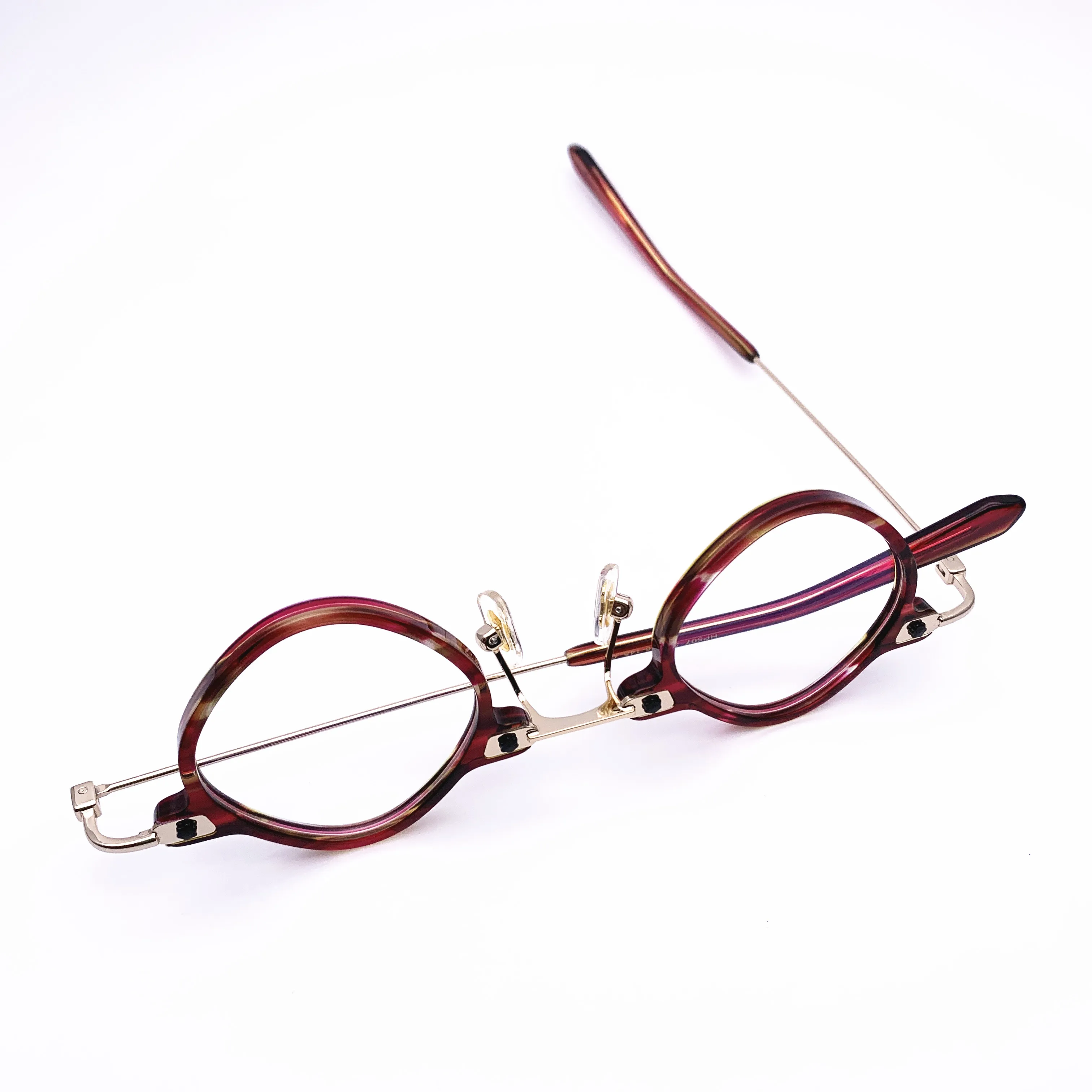 Belight Optical Fancy Vintage Retro Acetate with Metal Rhombus Shape Design Spectacle Frame Precription Lens HP507