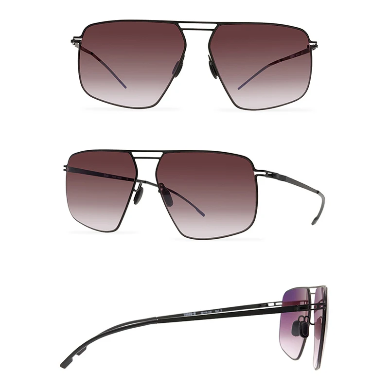 Belight Optical Big Square  Shape Hollow-Carved Design Women Men UV400 Protection Stainless Steel Sunglasses Oculos T8689-M