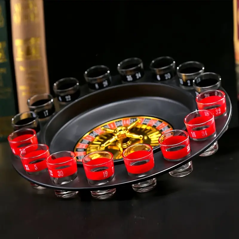 2 balls casino style shot glass roulette drinking game set with 16 glasses perfect for adult parties and entertaining details 4