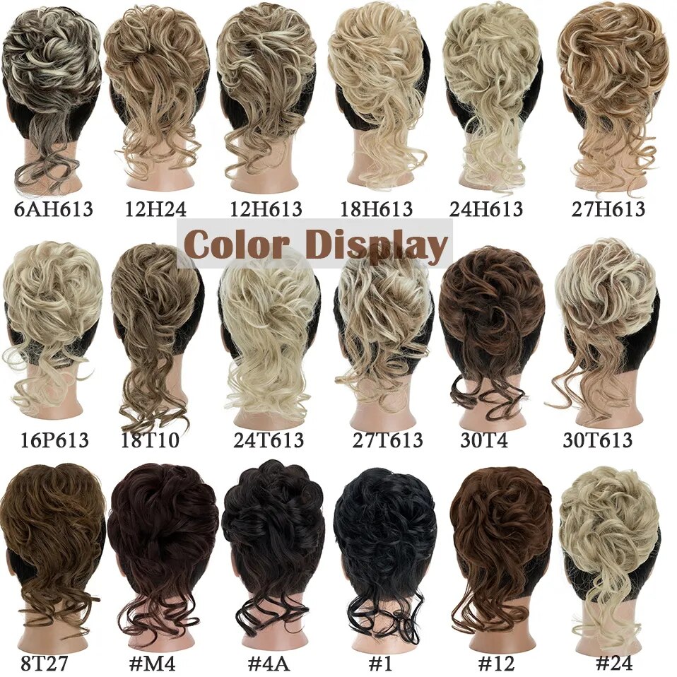 Benehair Synthetic Claw Chignon Women Messy Curly Fluffy Hair Bun Clip In Ponytail Hair Extensions Natural False Hairpieces 65g