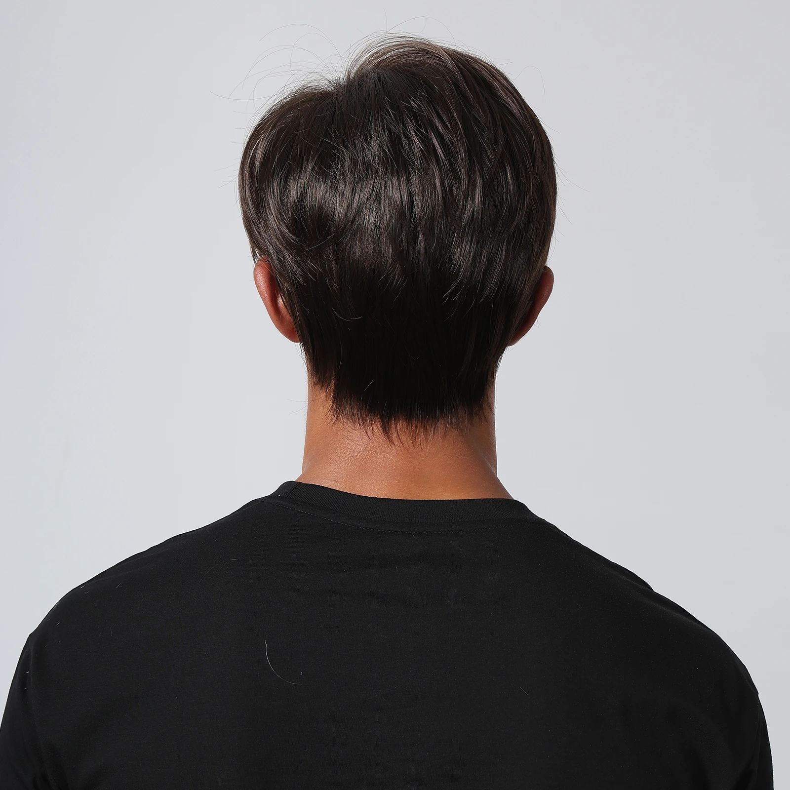 Dark Brown Synthetic Short Straight Pixie Cut Wigs Natural Looking Bob Hair Daily Cosplay Women Men Wig High Temperature Fiber