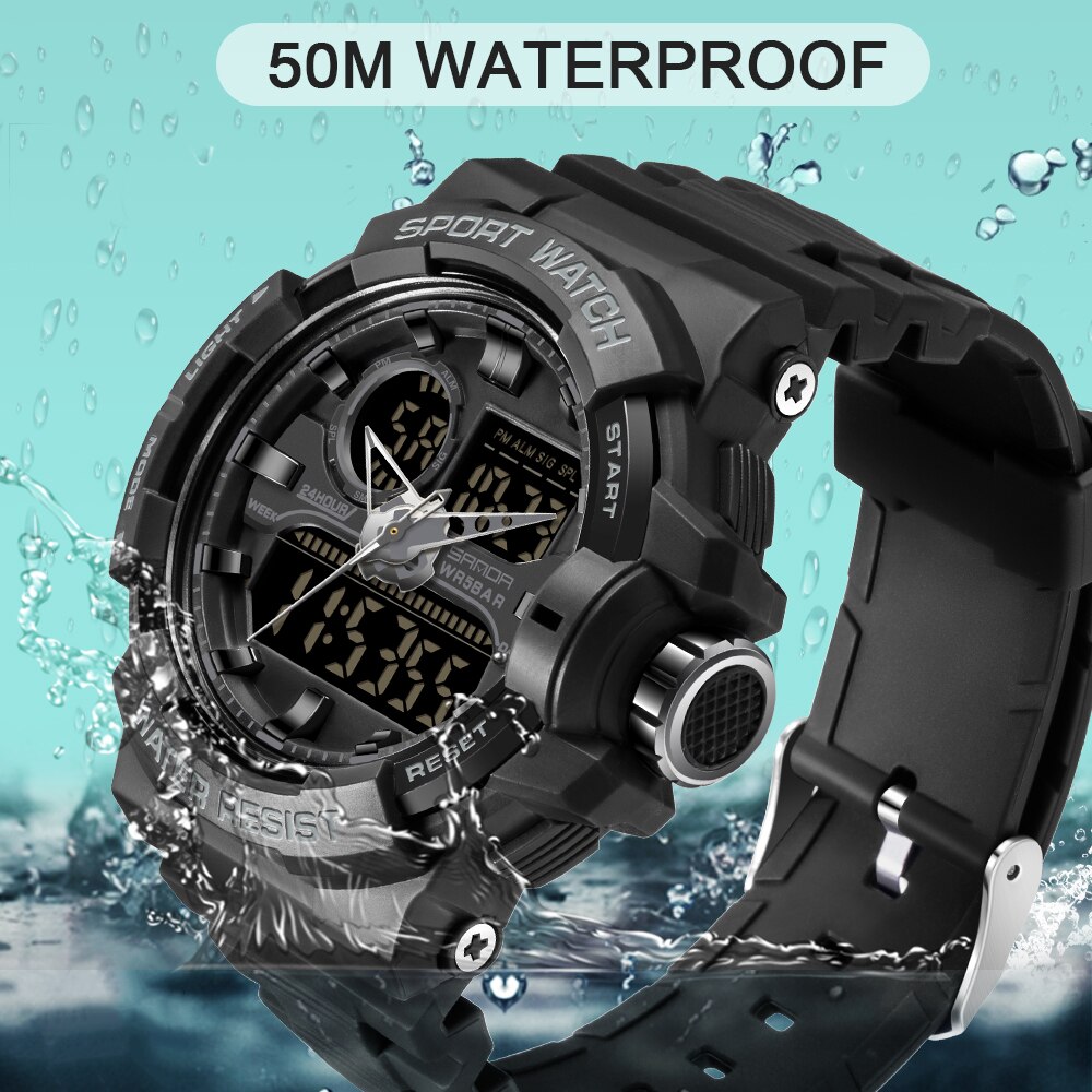 SANDA 2023 Top Brand Luxury Military Men's Watches 50M Waterproof Wristwatch Quartz Watch for Men Clock relogio masculino 6025