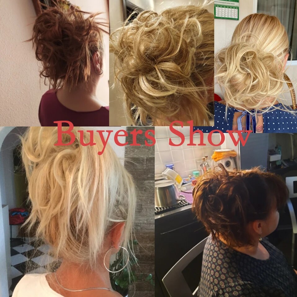 BENEHAIR Messy Hair Bun Hair Piece For Women Fluffy Tousled Updo Scrunchies Synthetic Wavy Scrunchy Ponytail 45g