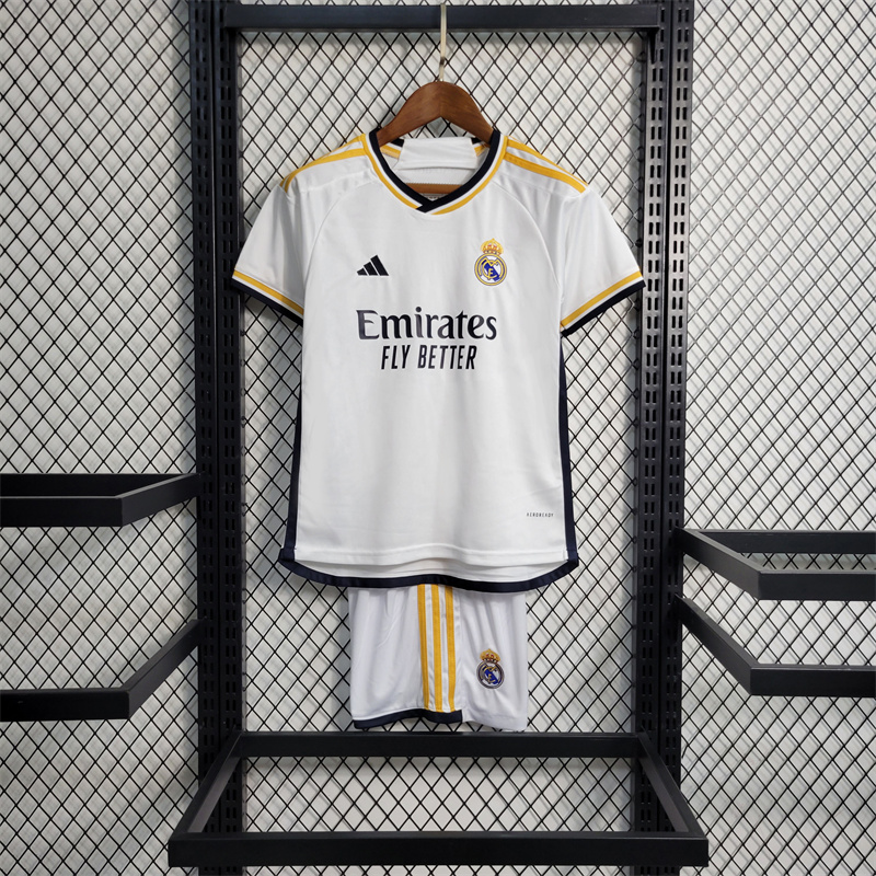 SIUjerseys-Real Madrid 23/24 Home Kids Kit