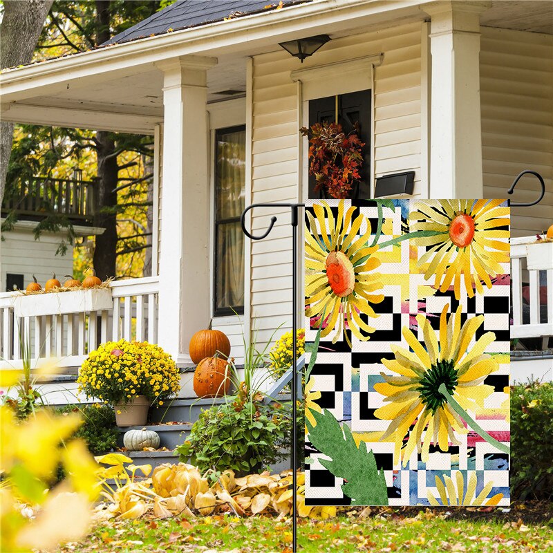 Summer Garden Flag Welcome Flower Garden Banner Seasonal Flower Yard Outdoor Holiday Party Decoration 30*45CM（11.81IN*17.71IN）