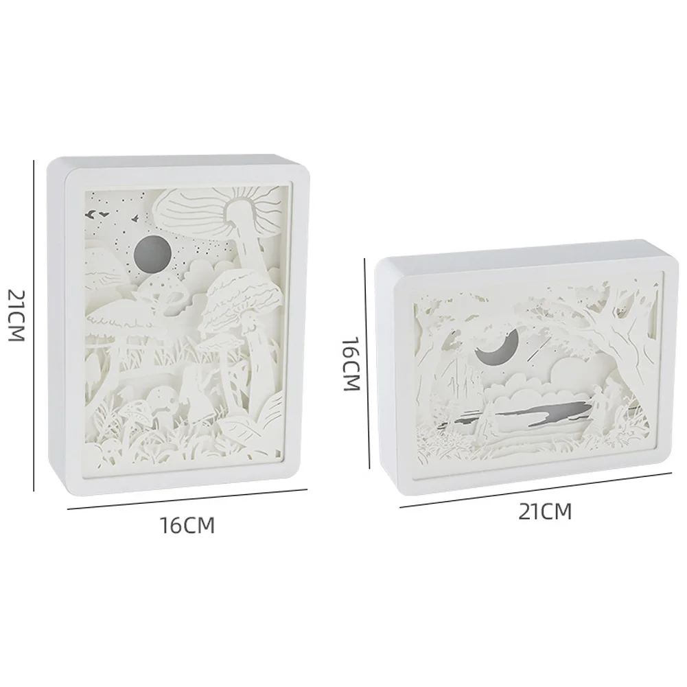 LED Paper Carving Lamp Glowing Photo Frame Night Light 3D Craft Led Strip Lights Table Lamp for Living Room Bedroom Decorations