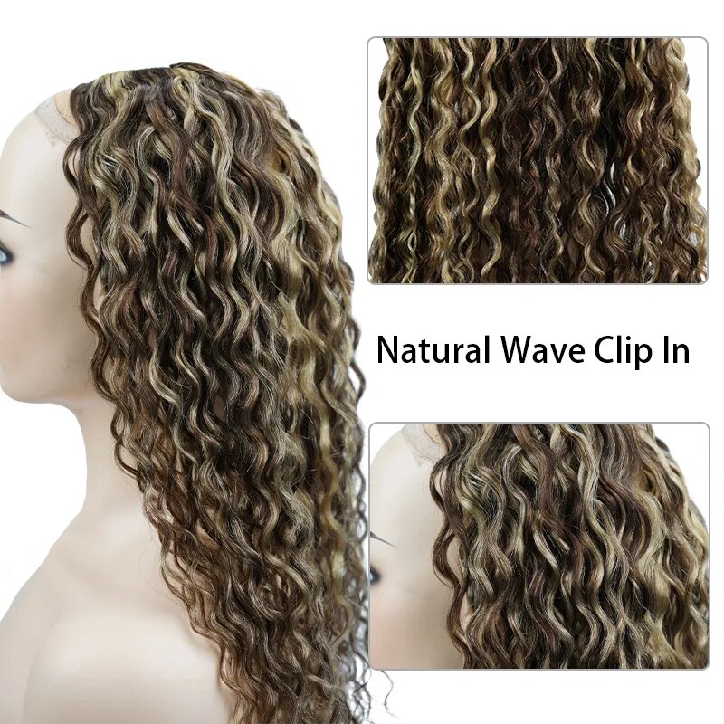 Veravicky 200G/10PCS Set Piano Color Natural Curly Clip In Hair Extensions Machine Made Real Human Hair Full Head Clip Ins