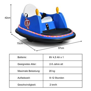 COSTWAY electric children's car 6V bumper car, one key to start