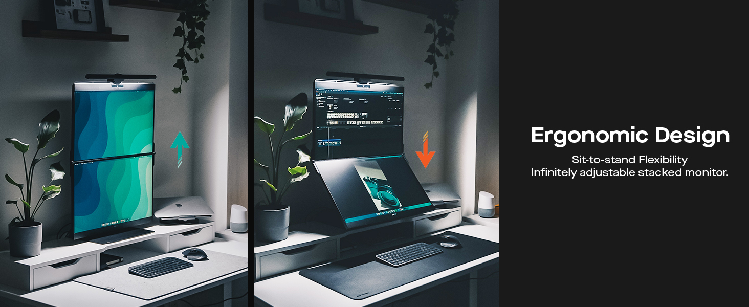 this ergo design allows for heght adjustment for a healthier and more ergonomic using experience.