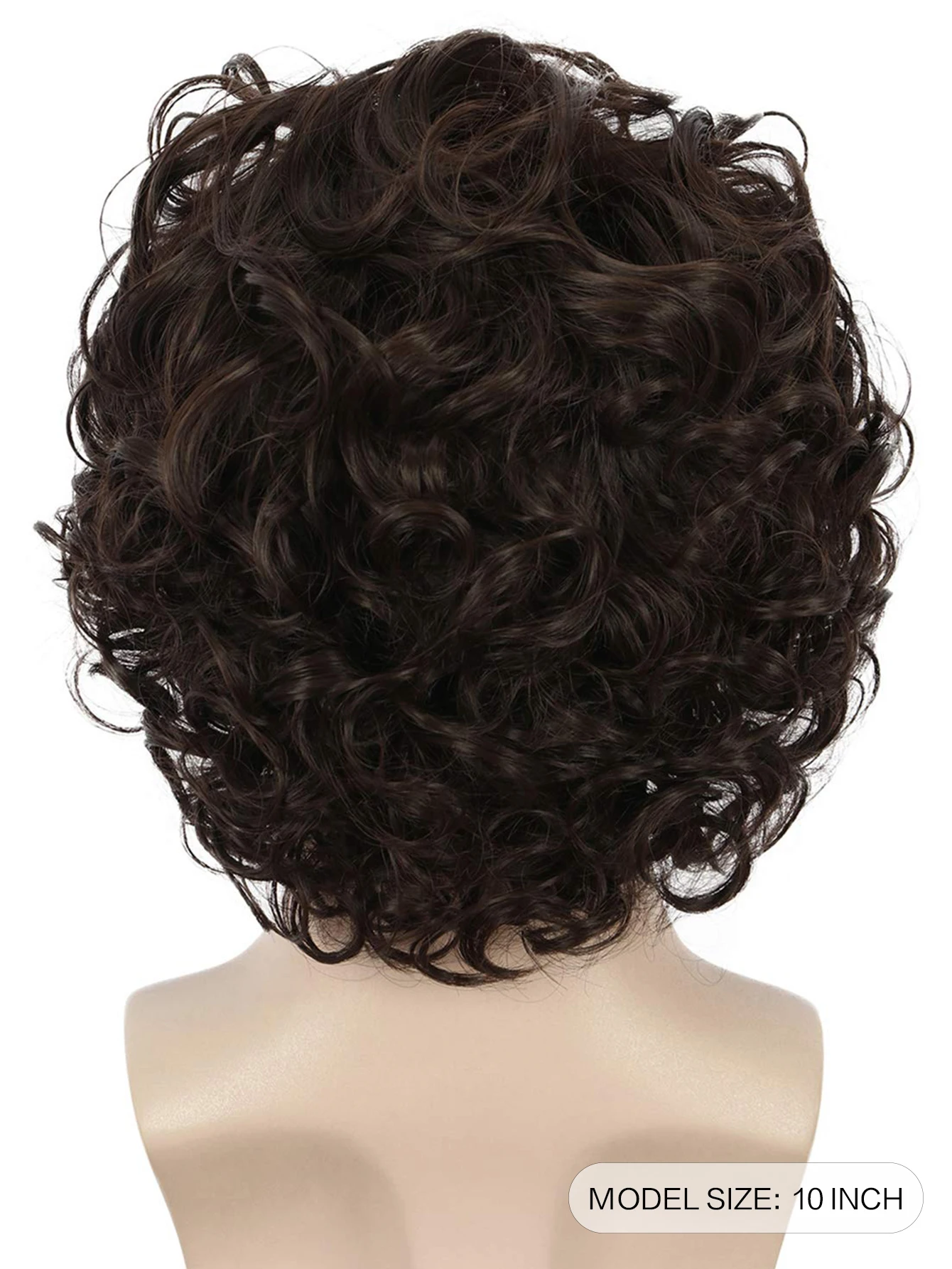 Short Brown Natural Curly Wave Hair  For Male Young Men Heat Resistant Fiber Synthetic Wigs