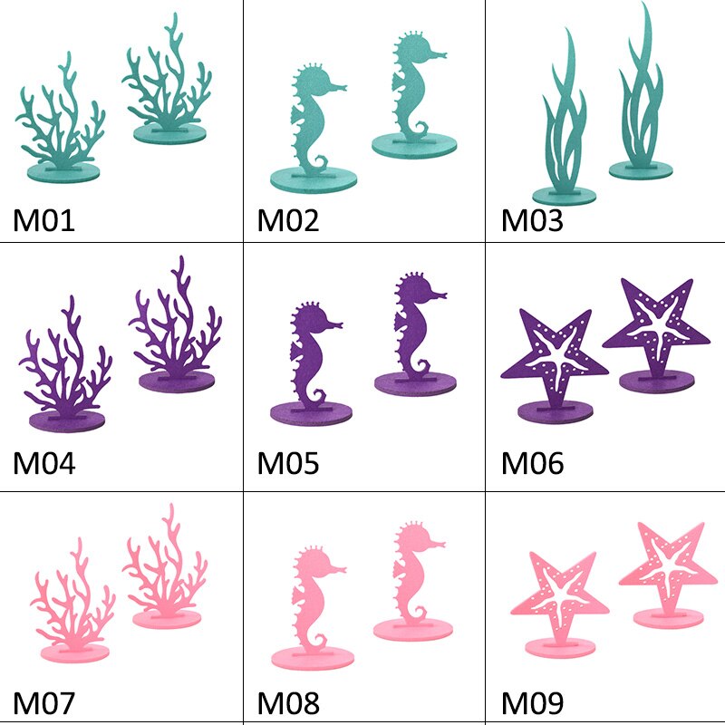 2Pcs Mermaid Theme Party Little Mermaid Felt Ornament DIY Table Centerpiece Under the Sea Baby Shower Birthday Party Decor