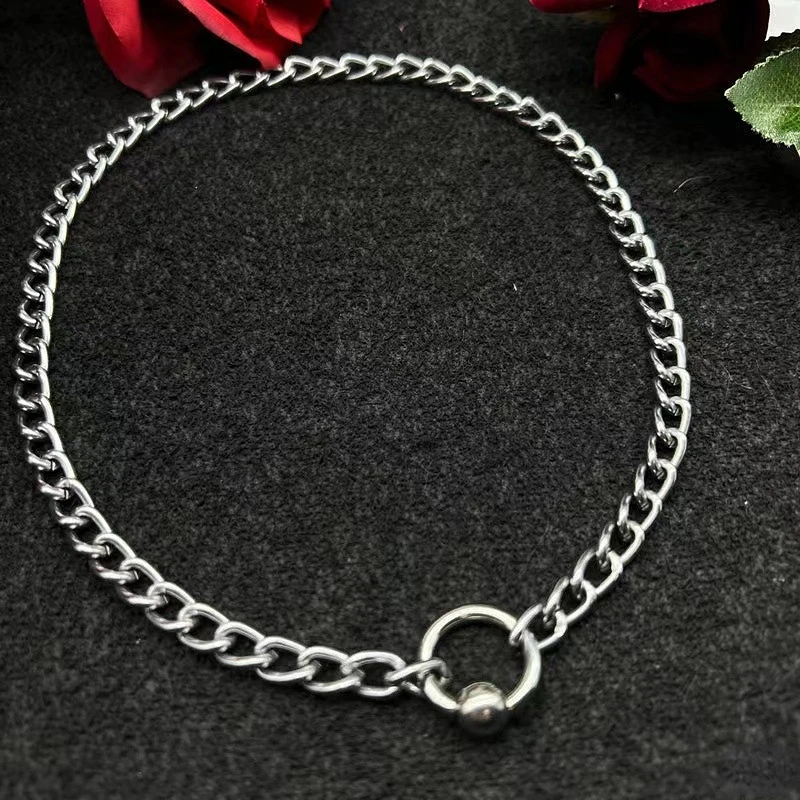 Minimalist Cool Rock Geometric Round Circle Short Choker Necklaces Hip Hop Clavicle Chains for Men Women Korean Fashion Jewelry