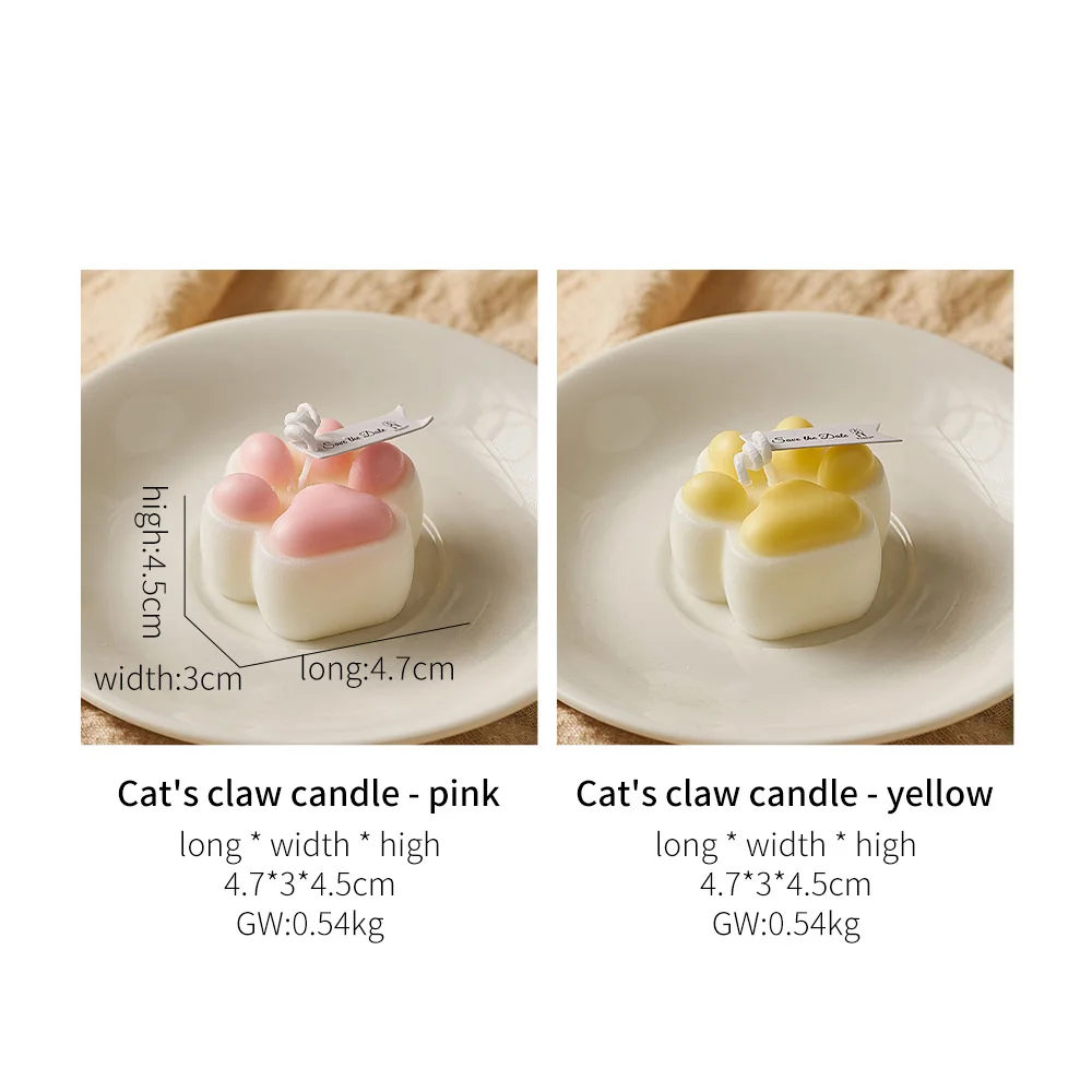 Creative Lovely Cat's Paw Incense Candle Bean Milk Aromatherapy Bedroom Living Room Decorations Lasting Fragrance Birthday Gift